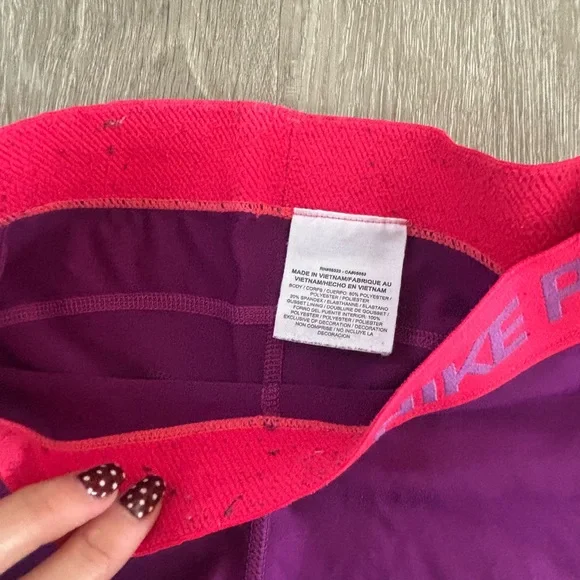 Nike Pro Women's Purple Compression 3”Shorts - Picture 4 of 6
